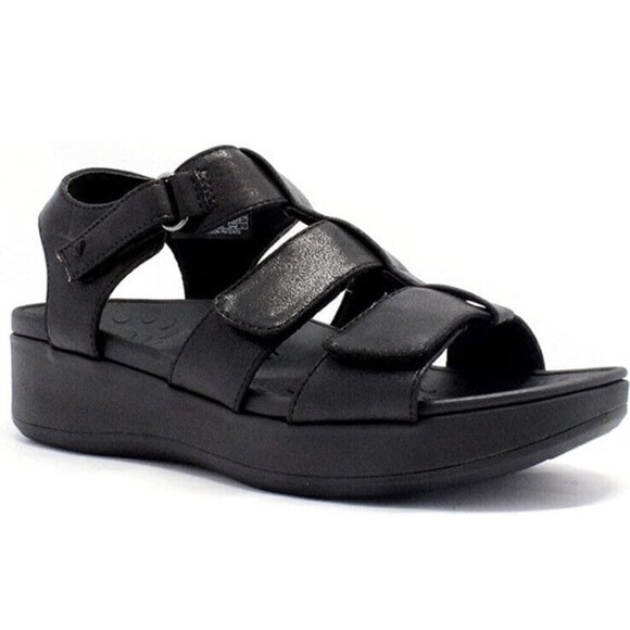 VIONIC Women's Tami Platform Wedge Sandals‎ Metallic Black Sz 7 NWOT - Picture 1 of 2
